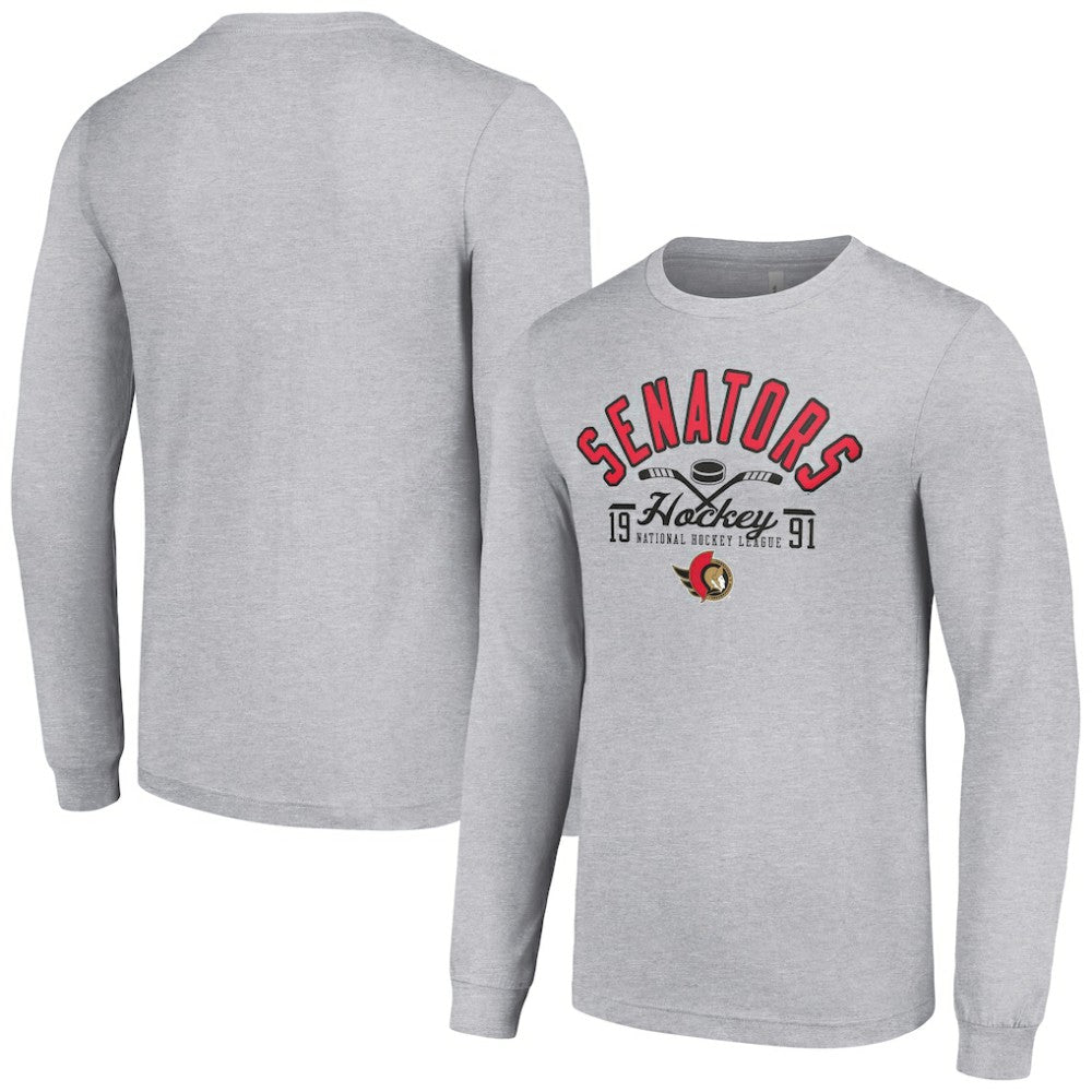 NHL Ottawa Senators Starter Puck Long Sleeve T-Shirt - Heather Gray