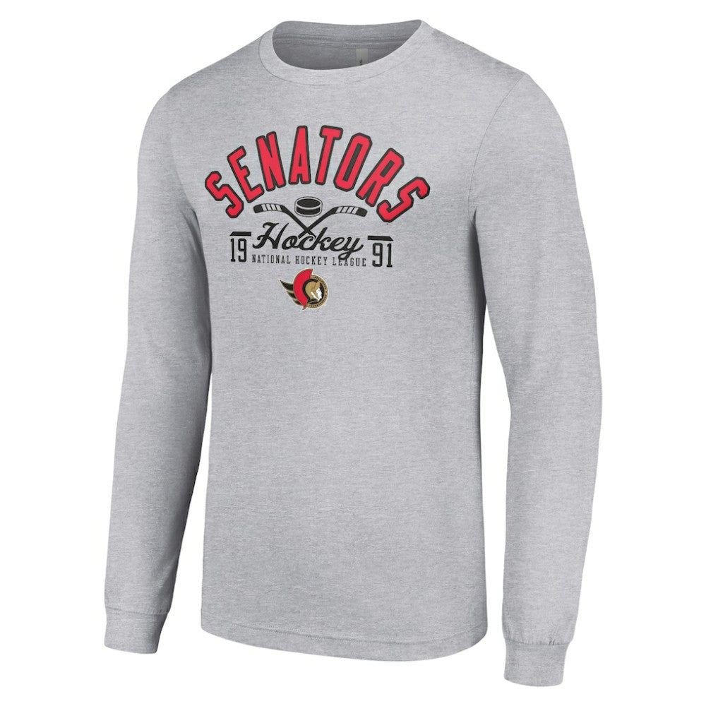 NHL Ottawa Senators Starter Puck Long Sleeve T-Shirt - Heather Gray