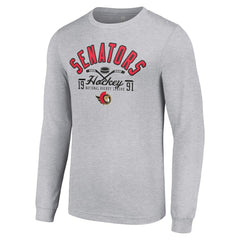 NHL Ottawa Senators Starter Puck Long Sleeve T-Shirt - Heather Gray
