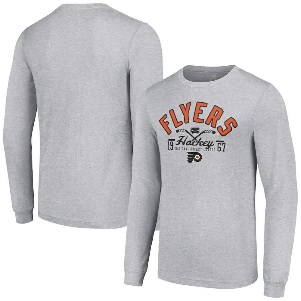 NHL Philadelphia Flyers Starter Puck Long Sleeve T-Shirt - Heather Gray