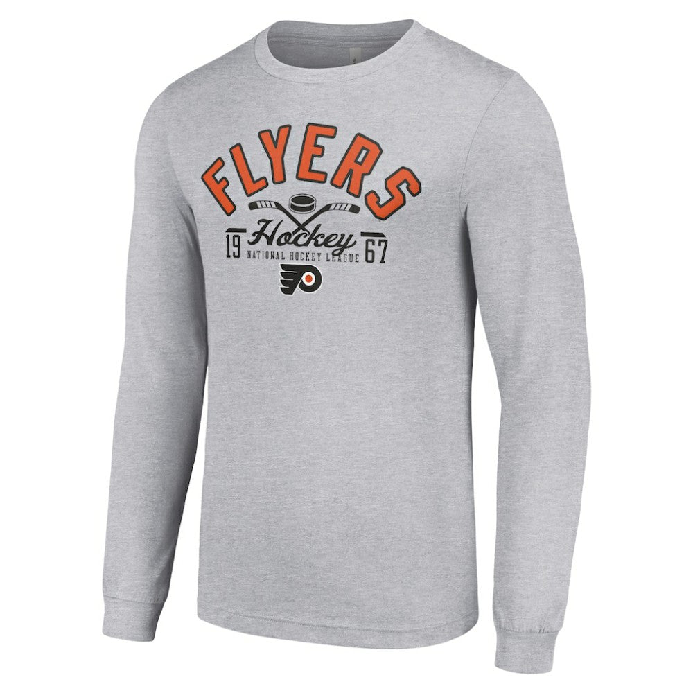 NHL Philadelphia Flyers Starter Puck Long Sleeve T-Shirt - Heather Gray