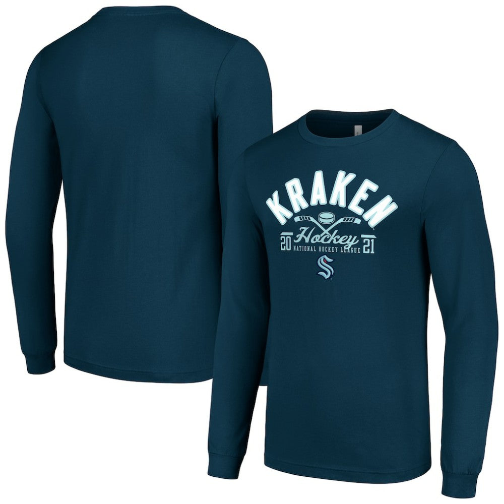 NHL Seattle Kraken Starter Puck Long Sleeve T-Shirt - Deep Sea Blue
