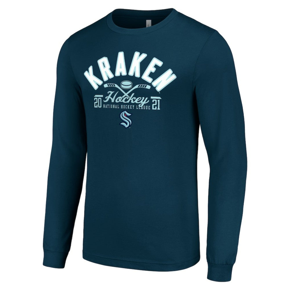 NHL Seattle Kraken Starter Puck Long Sleeve T-Shirt - Deep Sea Blue