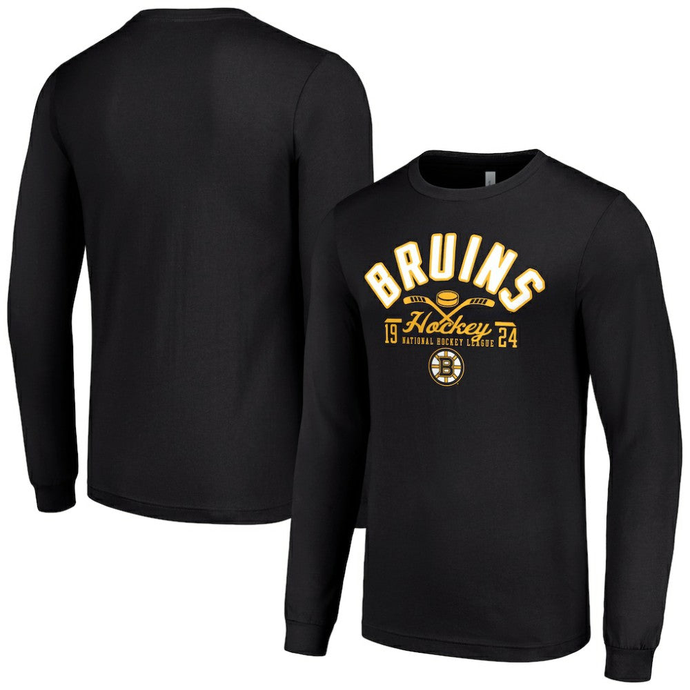NHL Boston Bruins Starter Puck Long Sleeve T-Shirt - Black