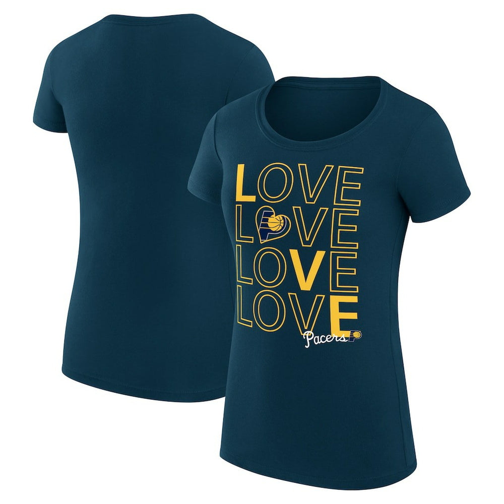 Indiana Pacers G-III 4Her by Carl Banks Women's Super-Slim Fit Lightweight Basketball Love T-Shirt Navy