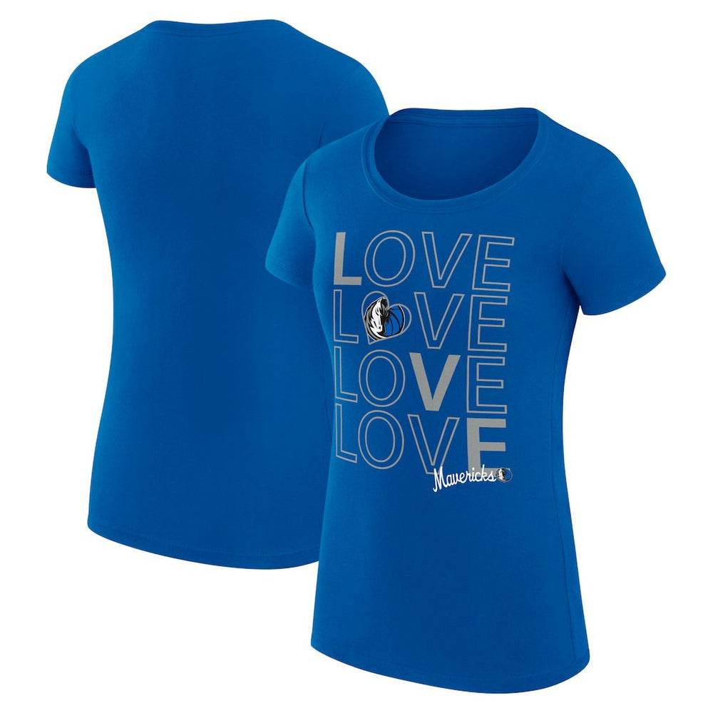 Dallas Mavericks G-III 4Her by Carl Banks Women's Super-Slim Fit Lightweight Basketball Love T-Shirt Royal
