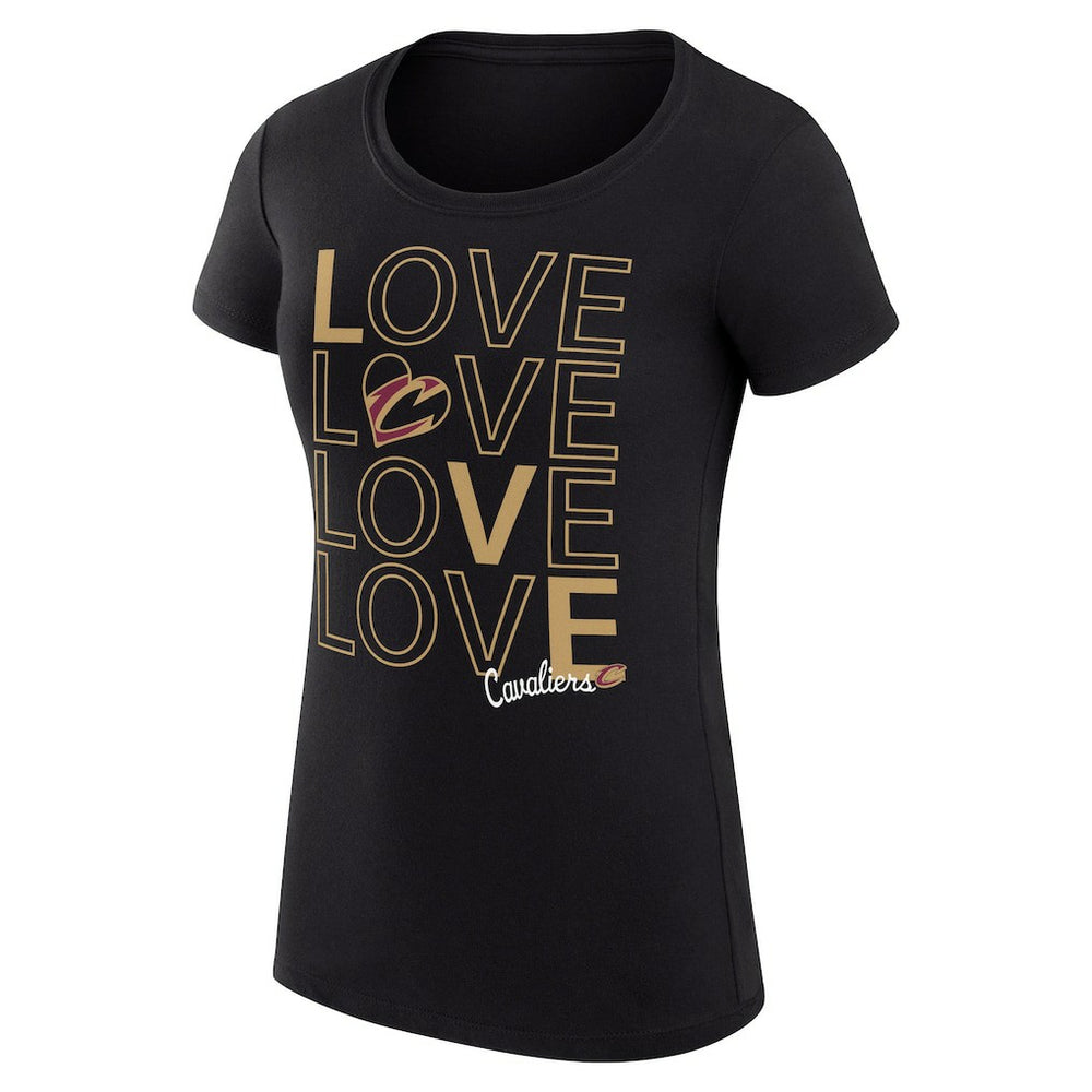 Cleveland Cavaliers G-III 4Her by Carl Banks Women's Super-Slim Fit Lightweight Basketball Love T-Shirt Black