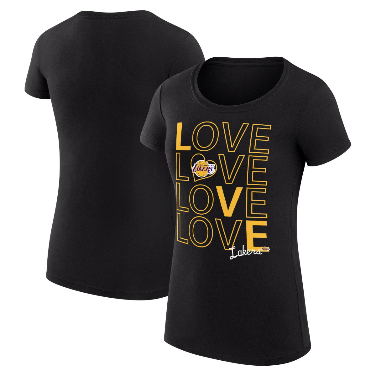 Los Angeles Lakers G-III 4Her by Carl Banks Women's Super-Slim Fit Lightweight Basketball Love T-Shirt Black