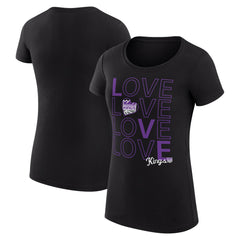Sacramento Kings G-III 4Her by Carl Banks Women's Super-Slim Fit Lightweight Basketball Love T-Shirt Black