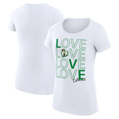 Boston Celtics G-III 4Her by Carl Banks Women's Super-Slim Fit Lightweight Basketball Love T-Shirt White