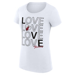 Miami Heat G-III 4Her by Carl Banks Women's Super-Slim Fit Lightweight Basketball Love T-Shirt White