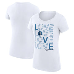 Minnesota Timberwolves G-III 4Her by Carl Banks Women's Super-Slim Fit Lightweight Basketball Love T-Shirt White