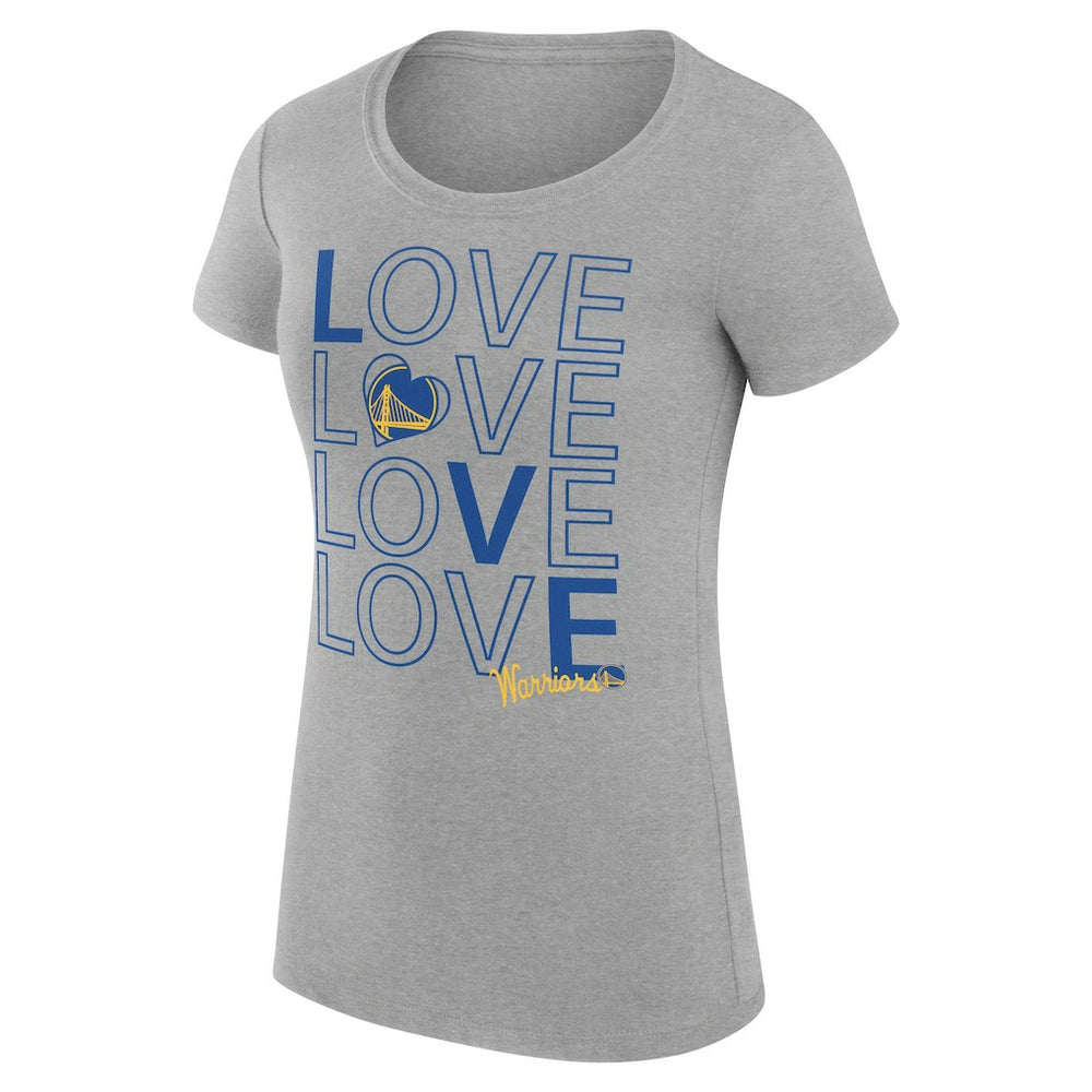Golden State Warriors G-III 4Her by Carl Banks Women's Super-Slim Fit Lightweight Basketball Love T-Shirt Heather Gray