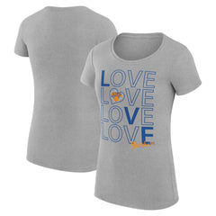 New York Knicks G-III 4Her by Carl Banks Women's Super-Slim Fit Lightweight Basketball Love T-Shirt Heather Gray