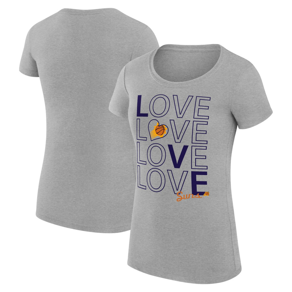 Phoenix Suns G-III 4Her by Carl Banks Women's Super-Slim Fit Lightweight Basketball Love T-Shirt Heather Gray