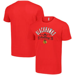 NHL Chicago Blackhawks Starter Half Puck T-Shirt - Red