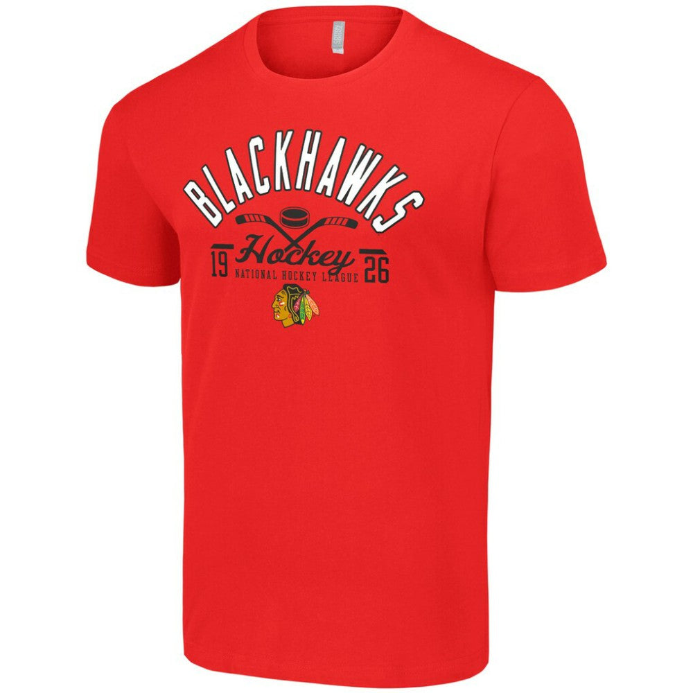 NHL Chicago Blackhawks Starter Half Puck T-Shirt - Red
