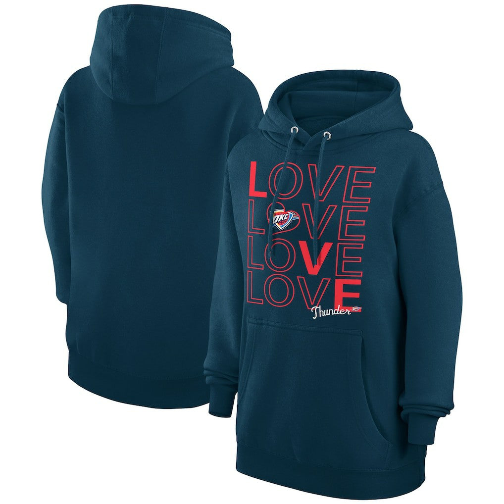 Oklahoma City Thunder G-III 4Her by Carl Banks Women's Basketball Love Fleece Pullover Hoodie Navy