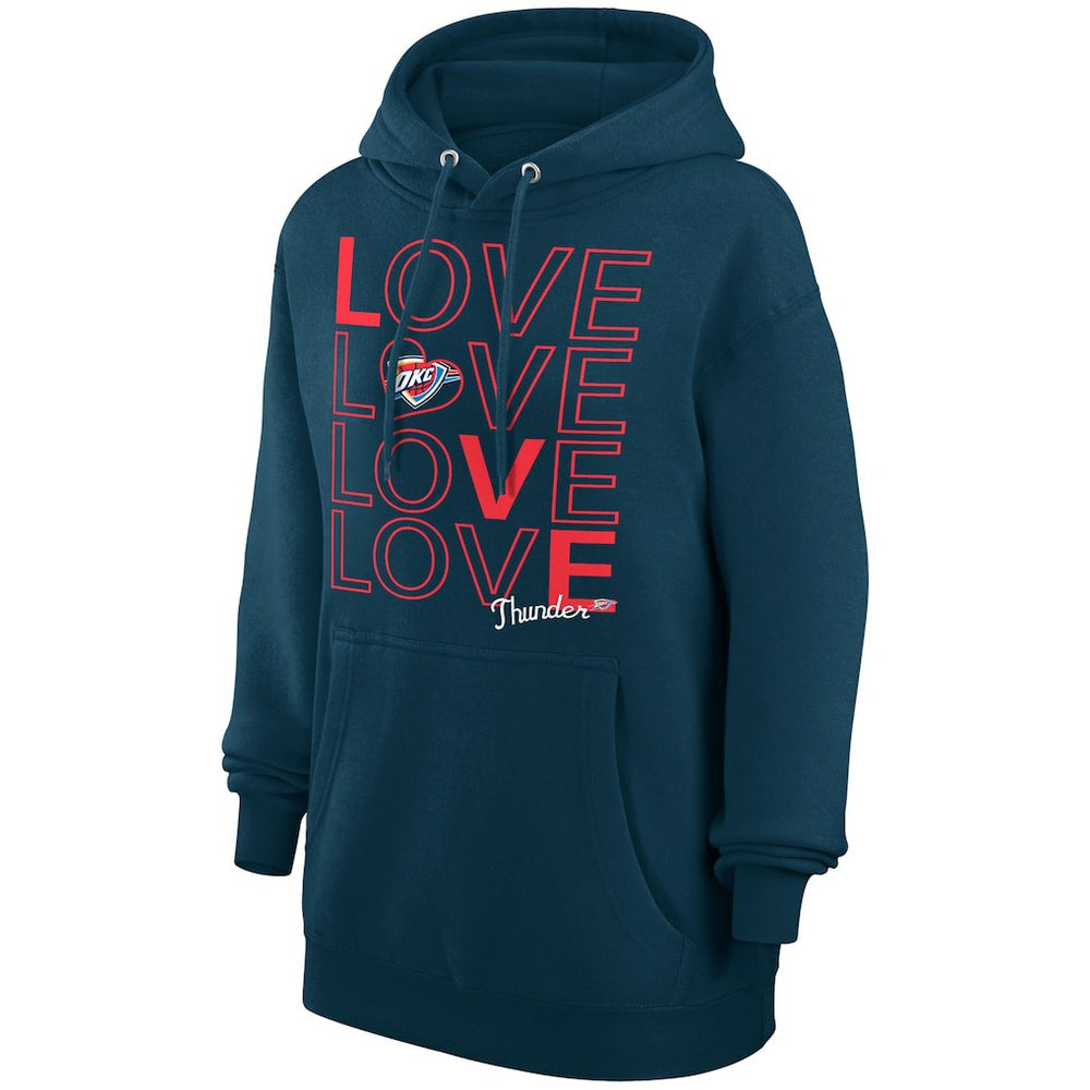 Oklahoma City Thunder G-III 4Her by Carl Banks Women's Basketball Love Fleece Pullover Hoodie Navy
