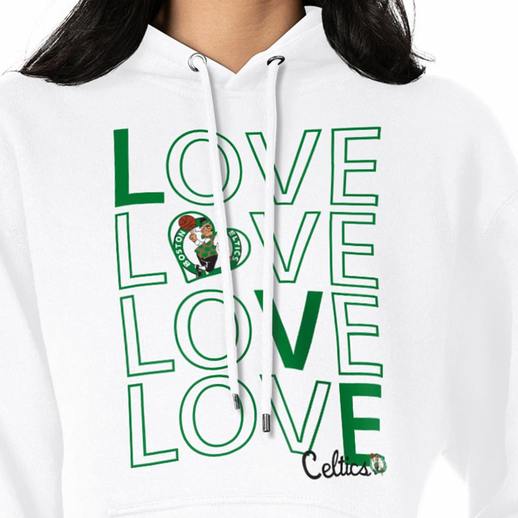 Boston Celtics G-III 4Her by Carl Banks Women's Basketball Love Fleece Pullover Hoodie White