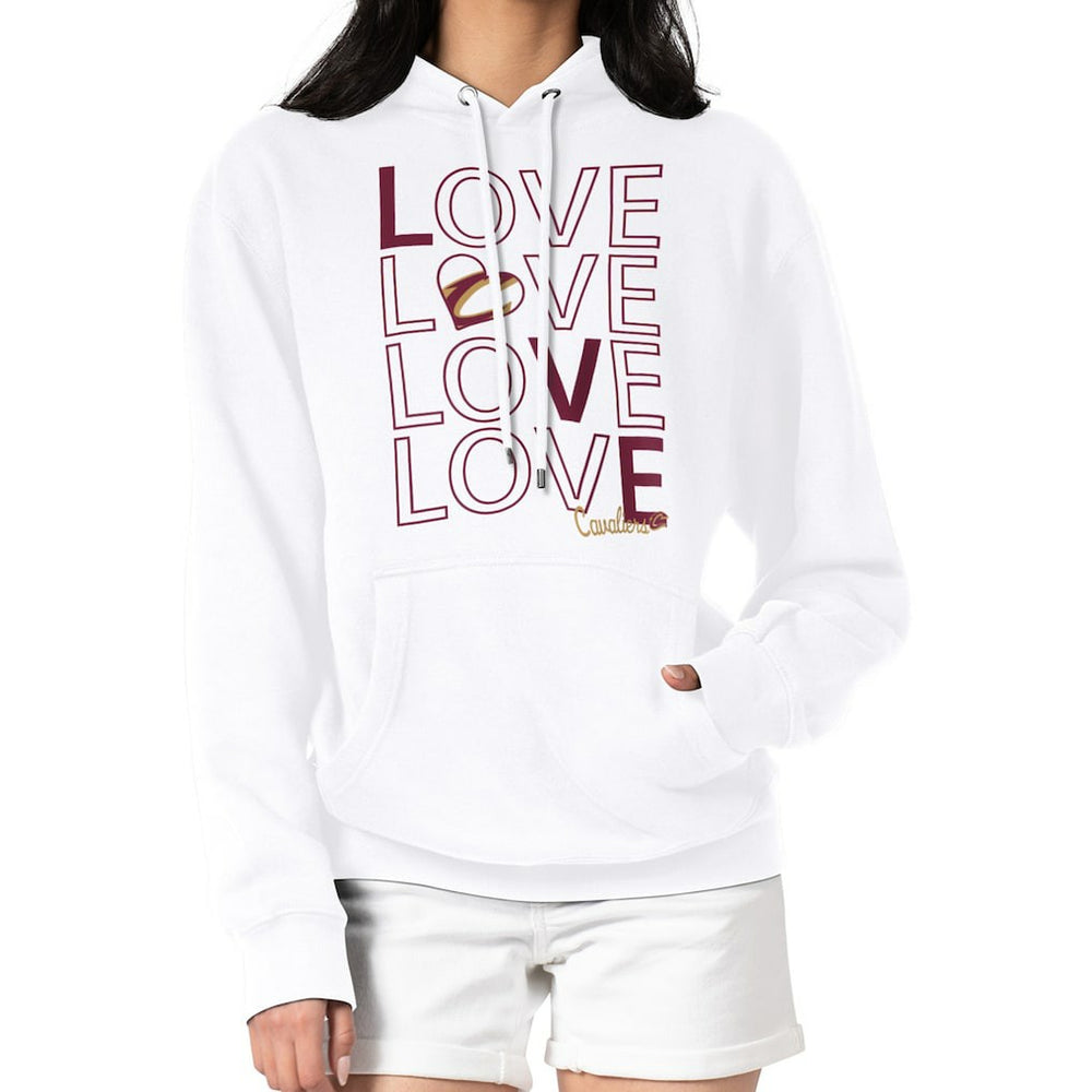 Cleveland Cavaliers G-III 4Her by Carl Banks Women's Basketball Love Fleece Pullover Hoodie White