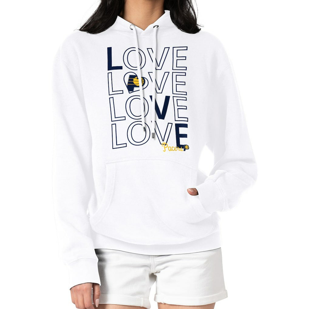 Indiana Pacers G-III 4Her by Carl Banks Women's Basketball Love Fleece Pullover Hoodie White