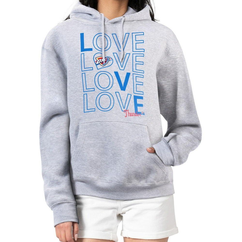 Oklahoma City Thunder G-III 4Her by Carl Banks Women's Basketball Love Fleece Pullover Hoodie Heather Gray