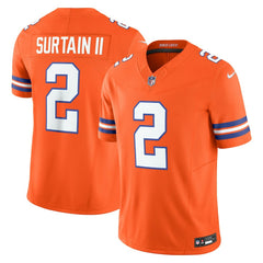 Patrick Surtain II Denver Broncos Alternate Mile High Collection 1977 Throwback Vapor F.U.S.E. Limited Jersey Orange