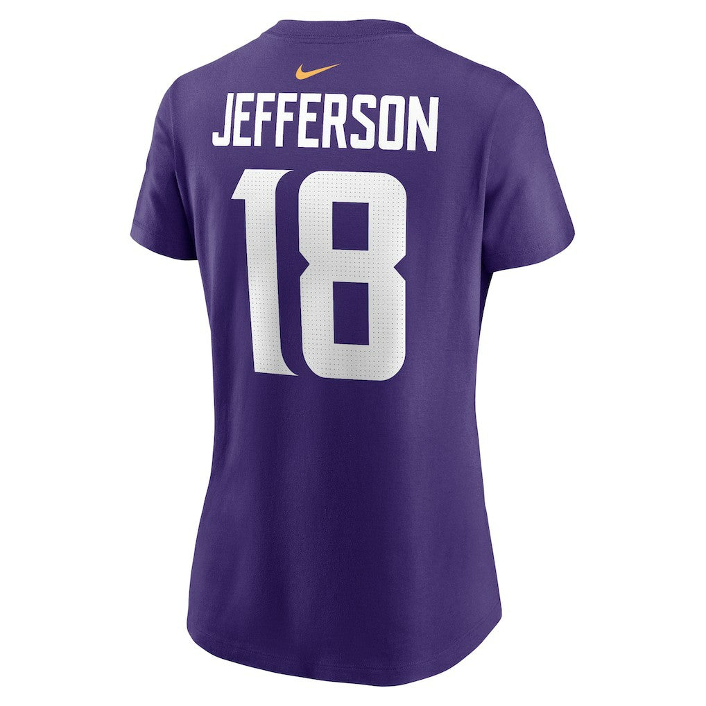 Justin Jefferson Minnesota Vikings Women's Player Name & Number T-Shirt Purple