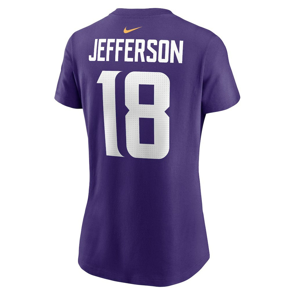 Justin Jefferson Minnesota Vikings Women's Player Name & Number T-Shirt Purple