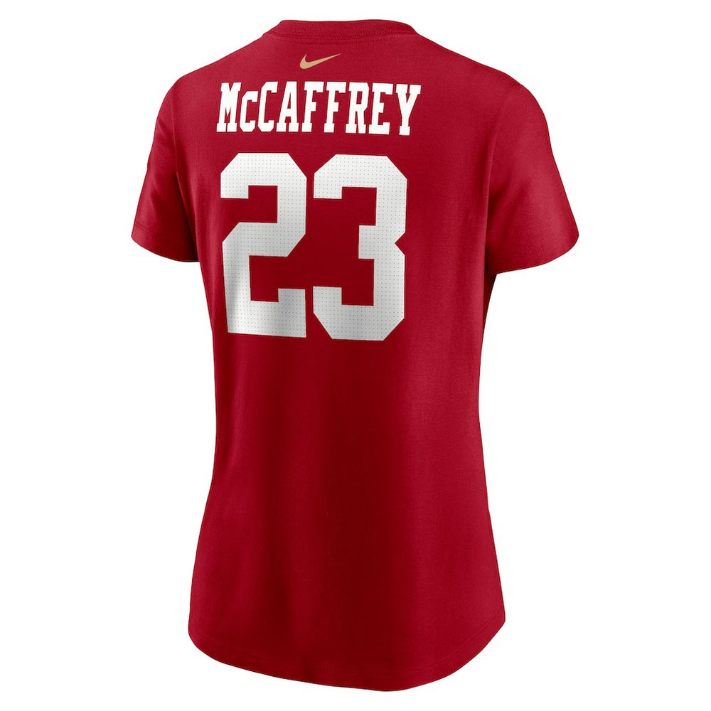 Christian McCaffrey San Francisco 49ers Women's Player Name & Number T-Shirt Scarlet