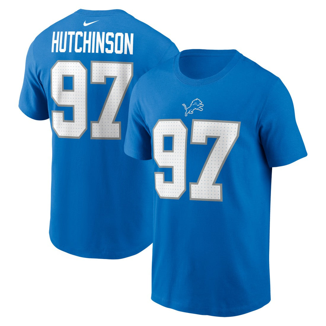 Aidan Hutchinson Detroit Lions Name & Number T-Shirt Blue