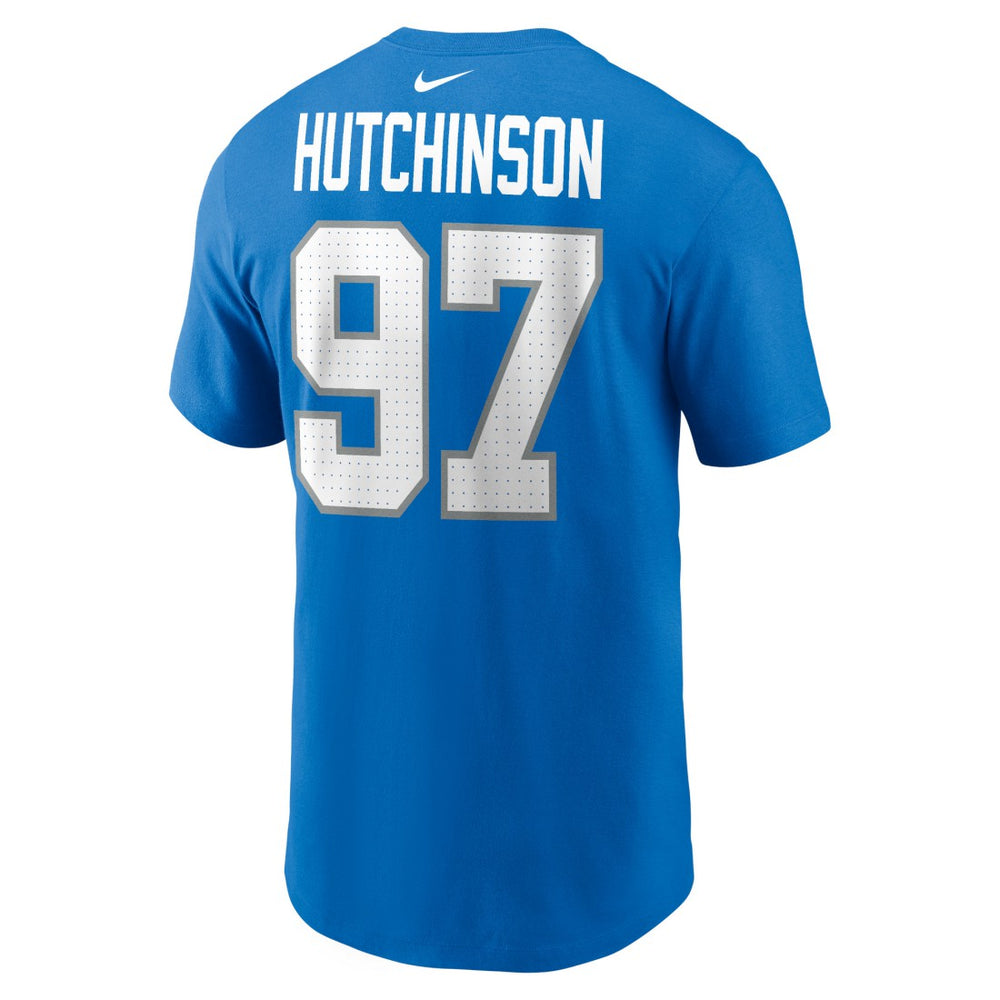 Aidan Hutchinson Detroit Lions Name & Number T-Shirt Blue