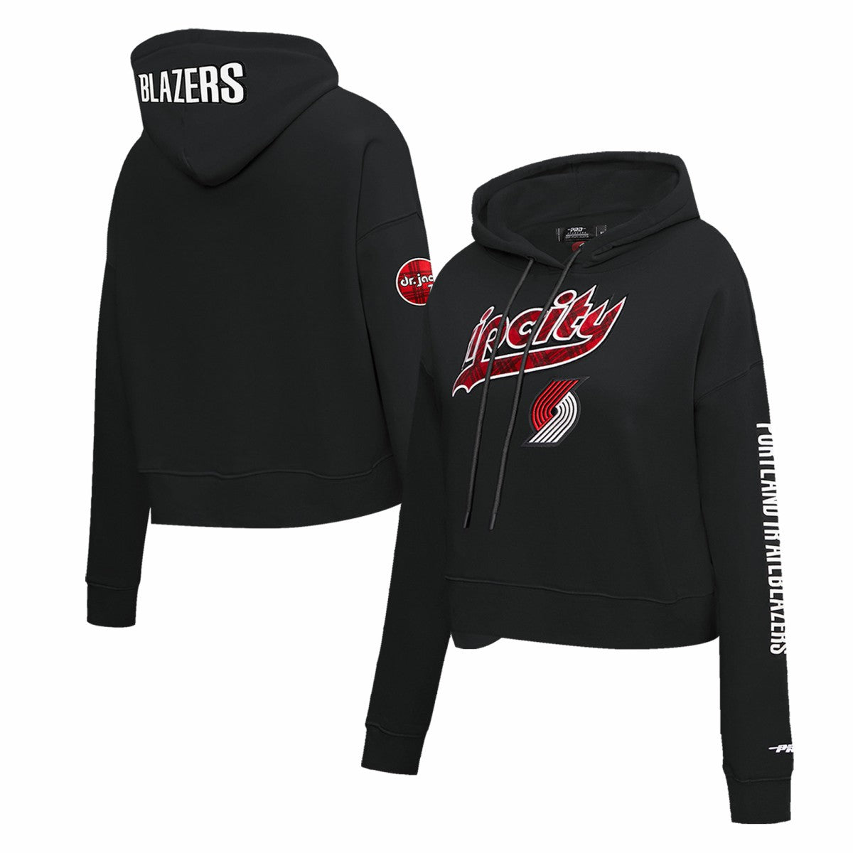 Portland Trail Blazers Pro Standard Women's 2023/24 City Edition Cropped Pullover Hoodie Black