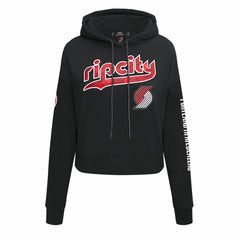 Portland Trail Blazers Pro Standard Women's 2023/24 City Edition Cropped Pullover Hoodie Black