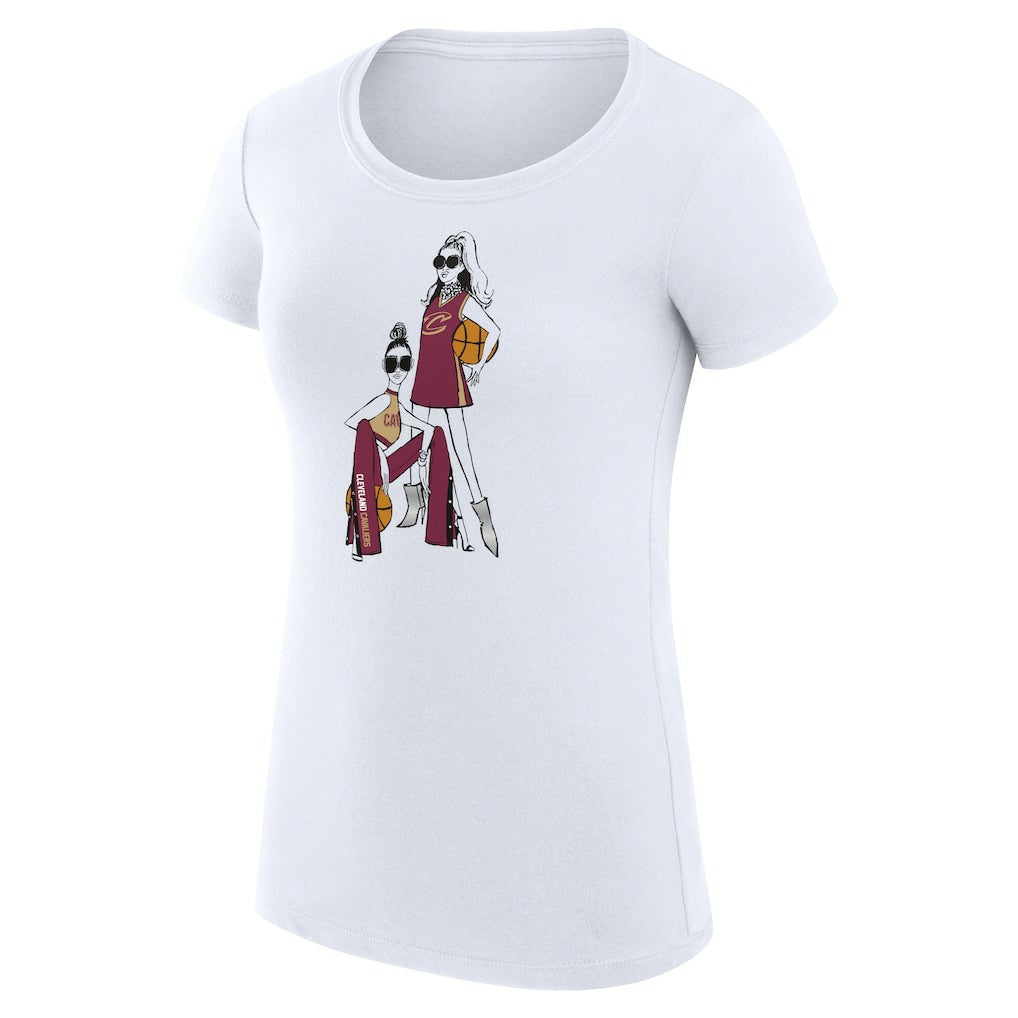 Cleveland Cavaliers G-III 4Her by Carl Banks Women's Super-Slim Fit Lightweight Basketball Girls T-Shirt White