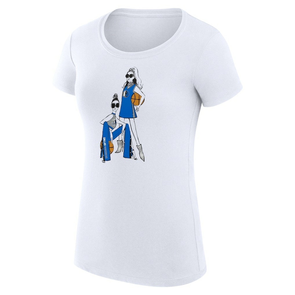 Dallas Mavericks G-III 4Her by Carl Banks Women's Super-Slim Fit Lightweight Basketball Girls T-Shirt White