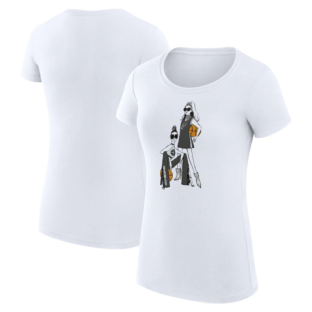 San Antonio Spurs G-III 4Her by Carl Banks Women's Super-Slim Fit Lightweight Basketball Girls T-Shirt White