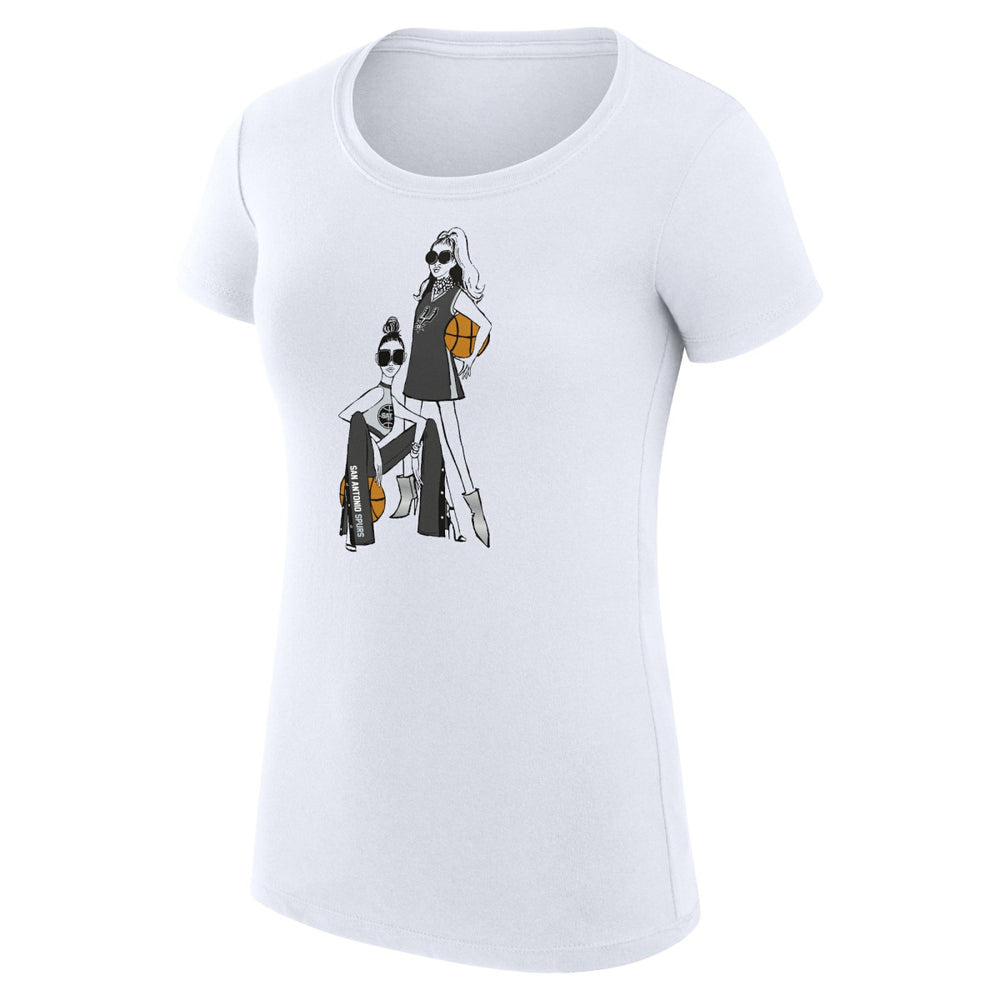 San Antonio Spurs G-III 4Her by Carl Banks Women's Super-Slim Fit Lightweight Basketball Girls T-Shirt White