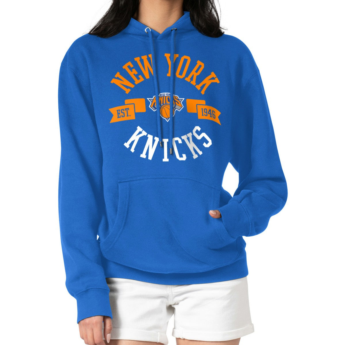 New York Knicks G-III 4Her by Carl Banks Women's City Pullover Hoodie Blue