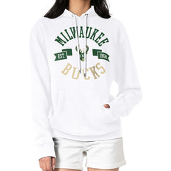 Milwaukee Bucks G-III 4Her by Carl Banks Women's City Pullover Hoodie White