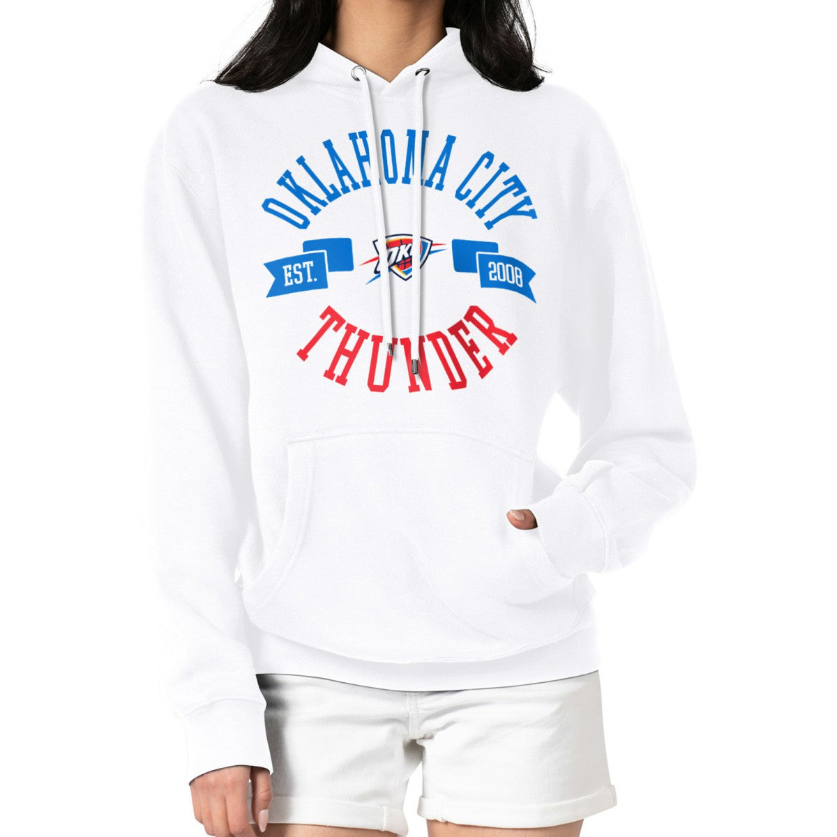 Oklahoma City Thunder G-III 4Her by Carl Banks Women's City Pullover Hoodie White