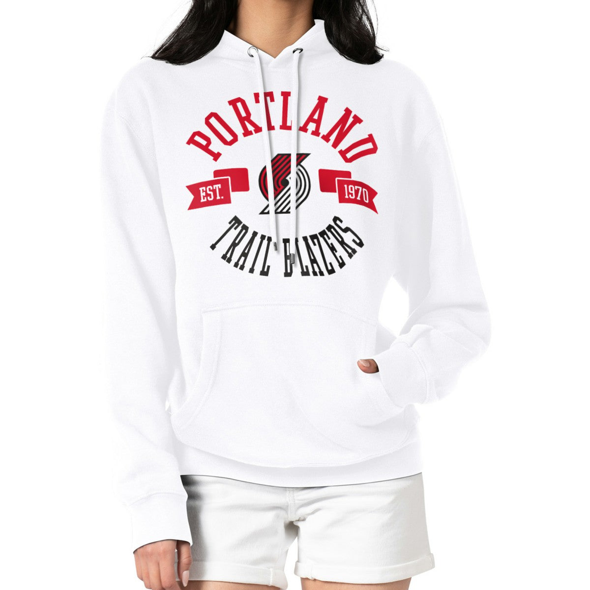 Portland Trail Blazers G-III 4Her by Carl Banks Women's City Pullover Hoodie White