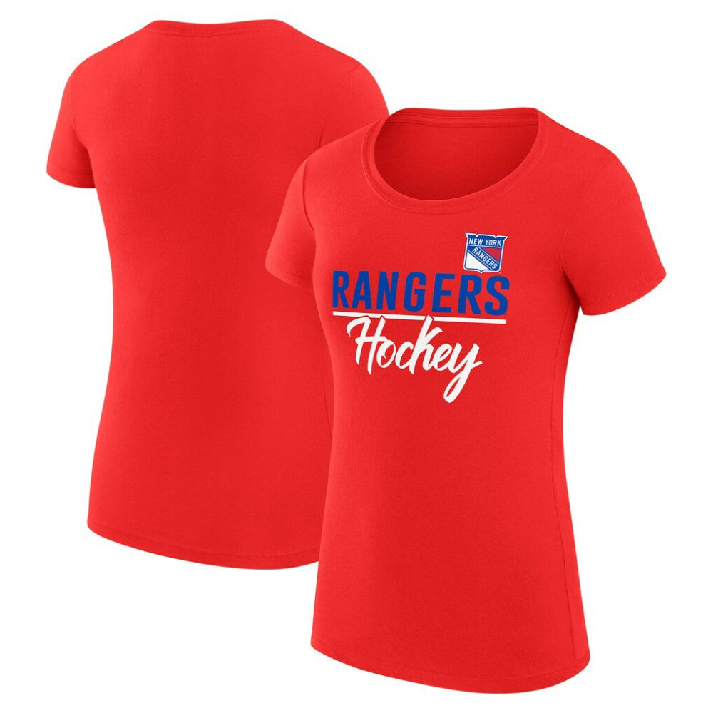 NHL New York Rangers G-III 4Her by Carl Banks Women's Super-Slim Fit Lightweight Team Sport T-Shirt - Red