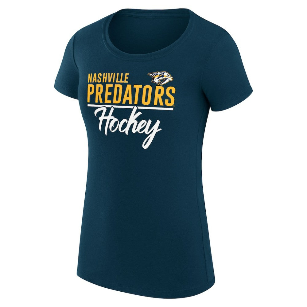 NHL Nashville Predators G-III 4Her by Carl Banks Women's Super-Slim Fit Lightweight Team Sport T-Shirt - Navy
