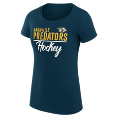 NHL Nashville Predators G-III 4Her by Carl Banks Women's Super-Slim Fit Lightweight Team Sport T-Shirt - Navy