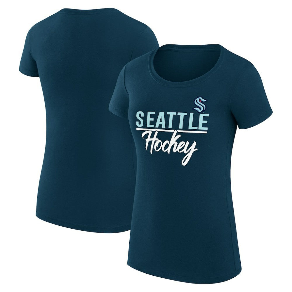 NHL Seattle Kraken G-III 4Her by Carl Banks Women's Super-Slim Fit Lightweight Team Sport T-Shirt - Navy