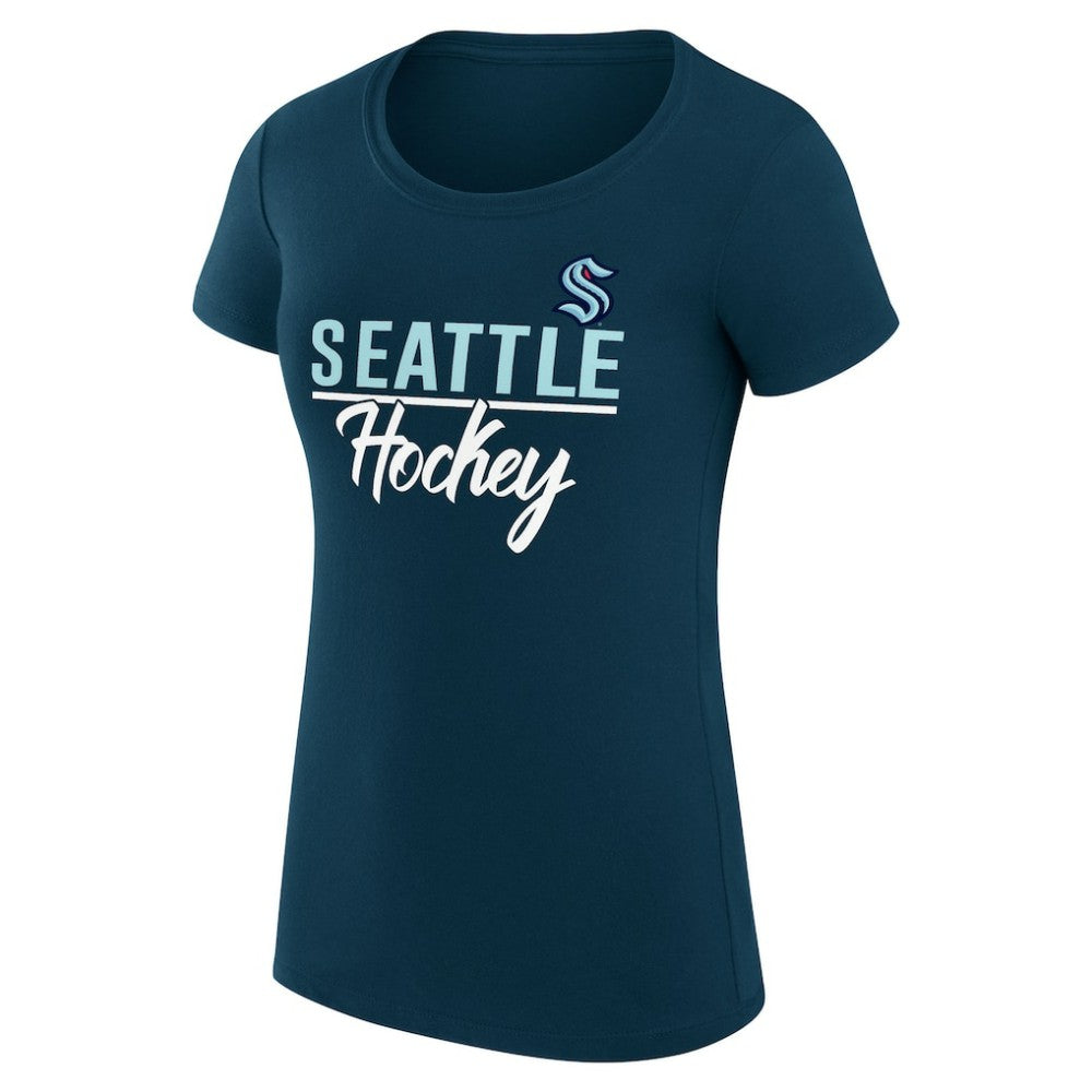 NHL Seattle Kraken G-III 4Her by Carl Banks Women's Super-Slim Fit Lightweight Team Sport T-Shirt - Navy