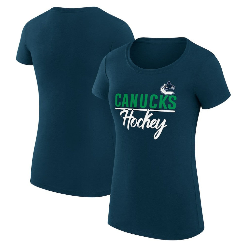 NHL Vancouver Canucks G-III 4Her by Carl Banks Women's Super-Slim Fit Lightweight Team Sport T-Shirt - Navy
