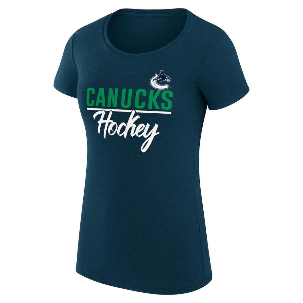 NHL Vancouver Canucks G-III 4Her by Carl Banks Women's Super-Slim Fit Lightweight Team Sport T-Shirt - Navy